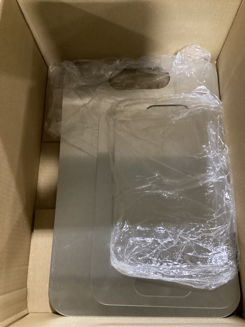 Condition photo showing Good Condition for 3Pcs Titanium Cutting Boards For Kitchen, 100% Pure Cut Titanium Cutting Board, Food Grade Quality, Double-sided non-toxic, Easy To Clean, Dishwasher Safe And Will Not Absorb Odors (12L*9W)+(14L*10W)+(18L*12W)