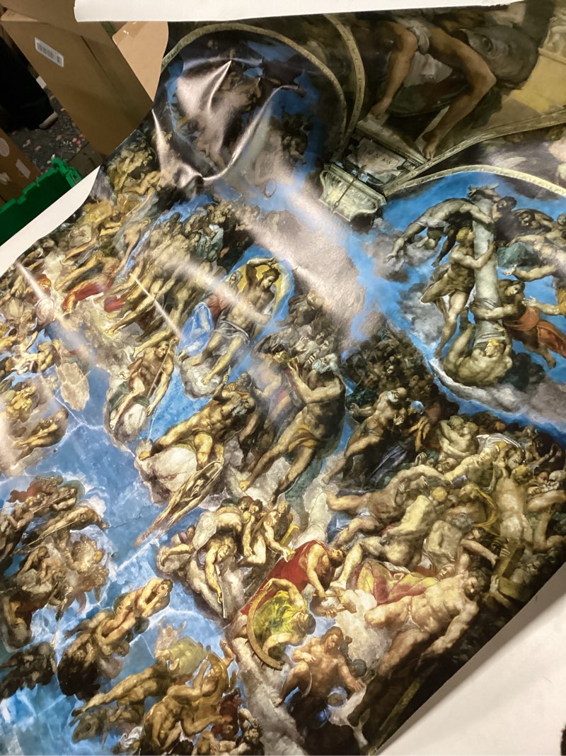 Condition photo showing Good Condition for ART.COM Wall Art Print Sistine Chapel, the Last Judgement, 24" x 32" Unframed 32"L x 24"W Print Only