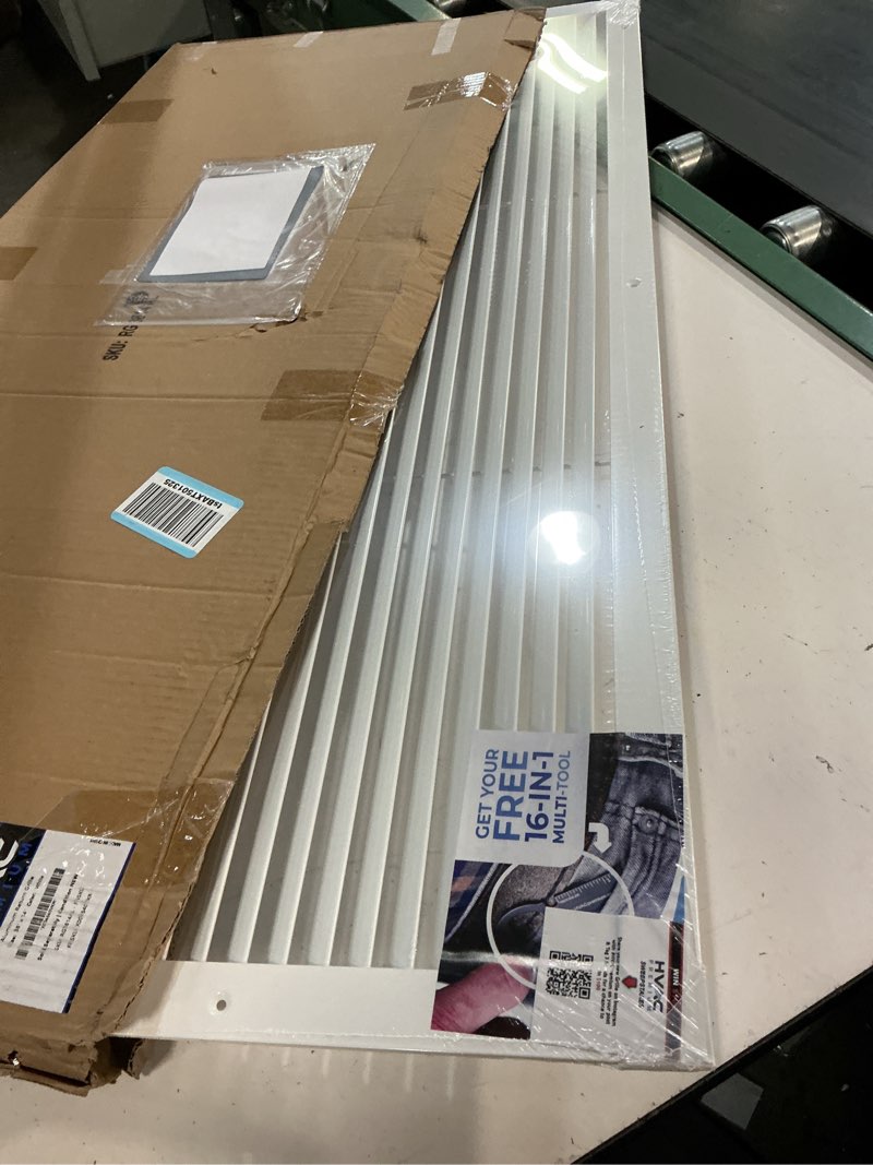 Condition photo showing New/Like New for hvac premium 38" x 14" aluminum return grille - easy air flow - linear bar grilles [outer dimensions: 39.875 x 15.875] 38 x 14