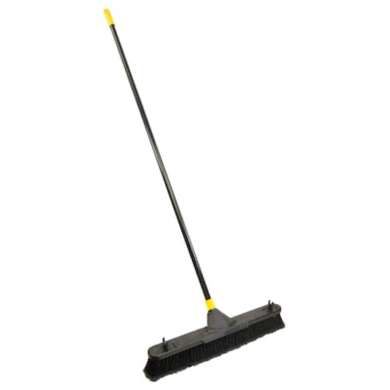 quickie bulldozer 24-in poly fiber smooth surface push to center push broom