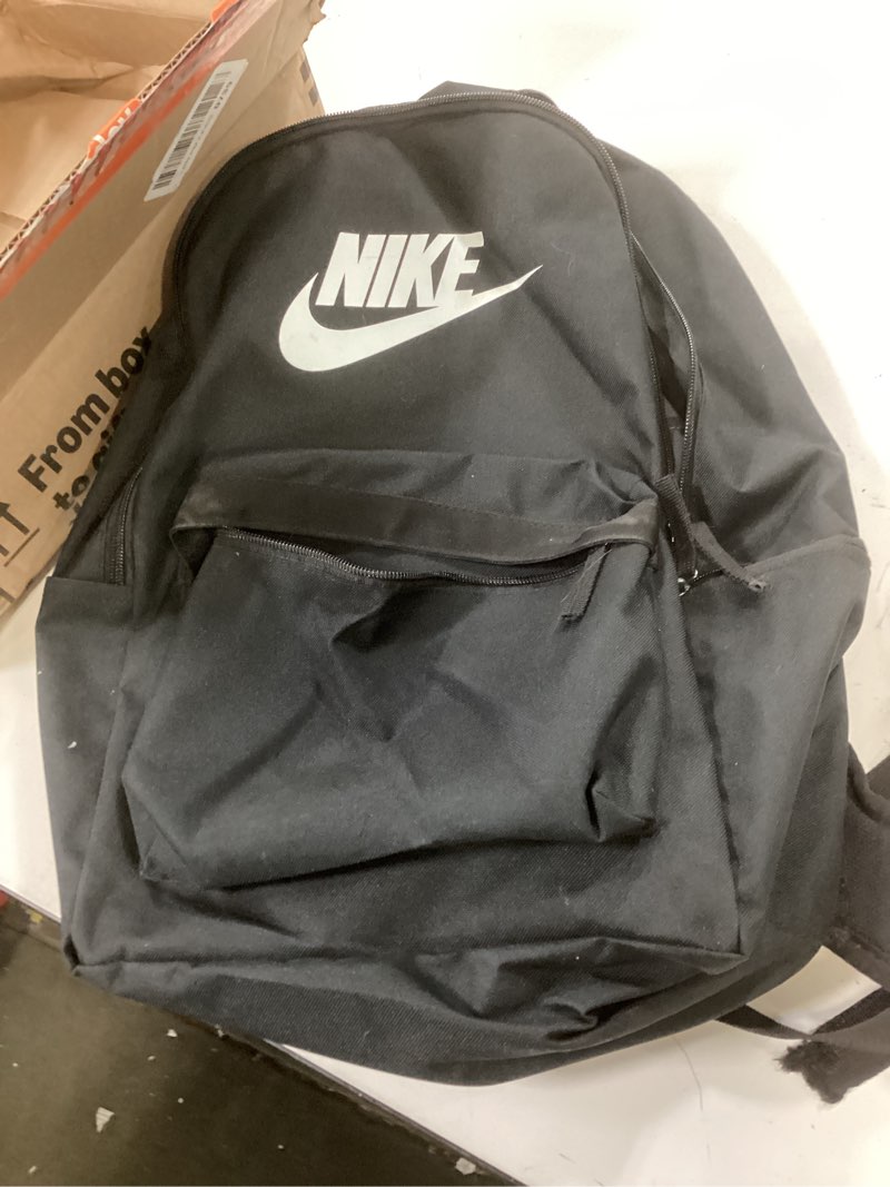 Condition photo showing As Is for NIKE Sports Bag, Black/Black/White, One Size