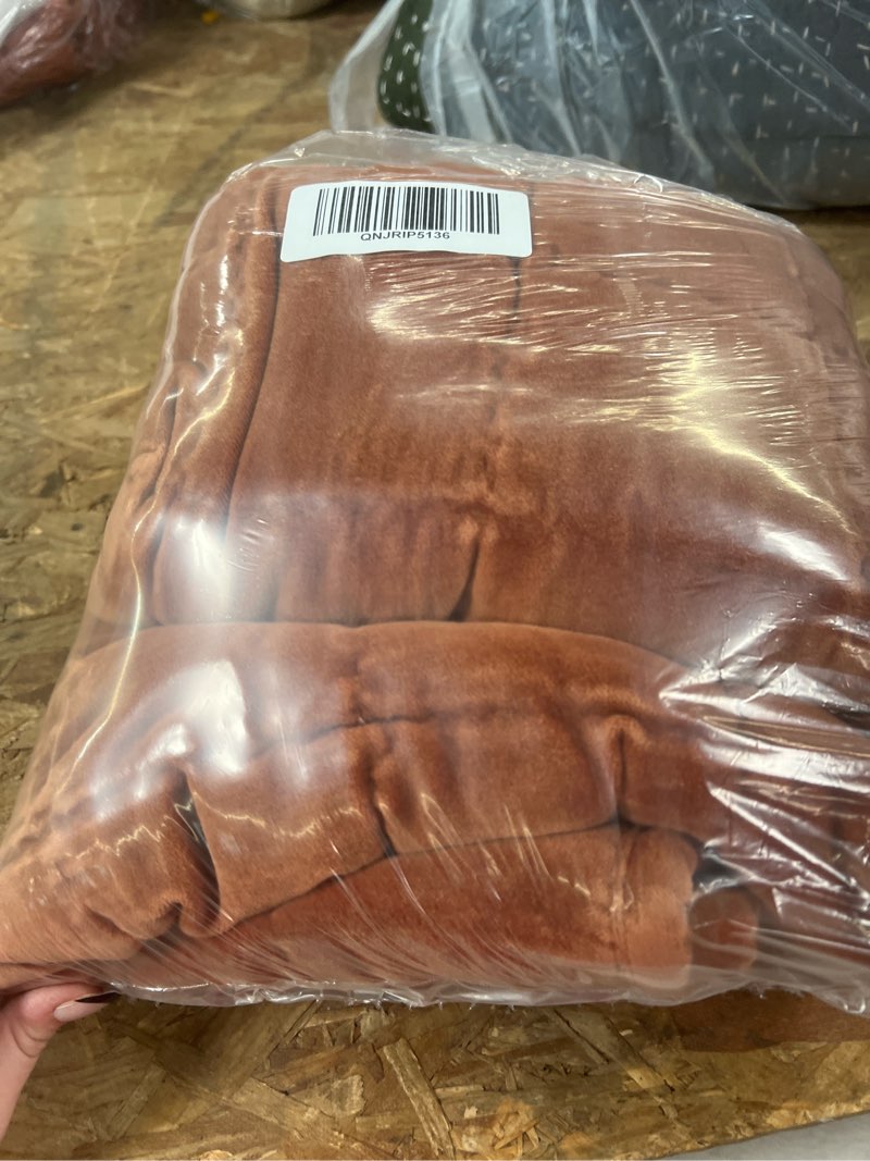 Condition photo showing Good Condition for cotton velvet quilted sham set, king, terracotta