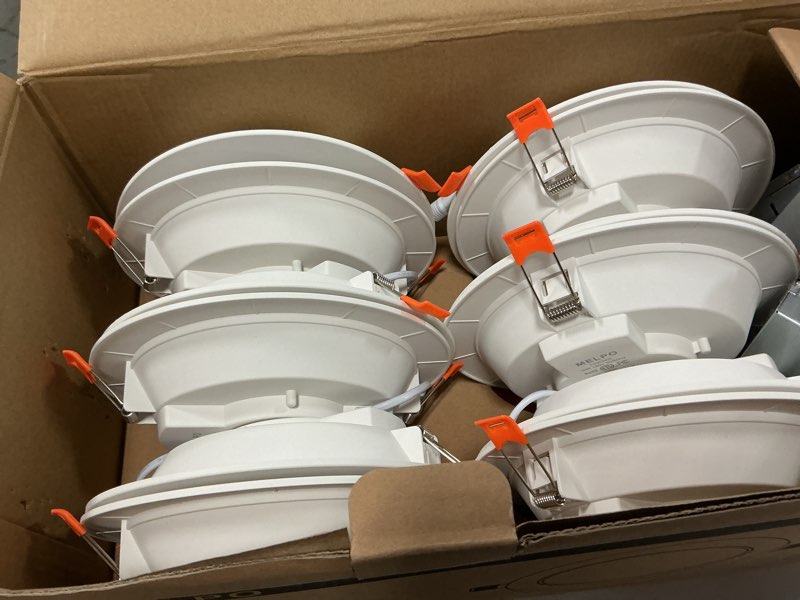 Condition photo showing Good Condition for MELPO Smart Recessed Lighting 6 Inch Compatible with Alexa & Siri?1500LM RGBWW Recessed Ceiling Light 2700K-6000K?16 Million Colors?Music Sync? DIY Scenes?16W LED Downlight with Junction Box?12 Pack