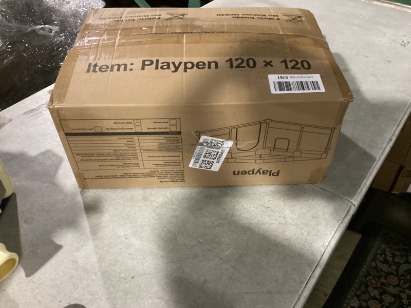 Condition photo showing New/Like New for Uanlauo Beige Small Baby Playpen - 47x47in Playpen for Babies and Toddlers, Safe Indoor Play Pen, Baby Pen with Storage Bag and Breathable Mesh 47x47 Inch Beige