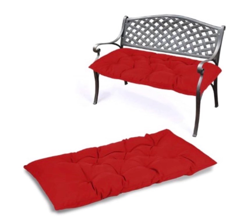 Yddsky Waterproof Indoor Outdoor Garden Bench Seat Cushions,Thicken Patio Bench Soft Rocking Chairs Pad Lounger Seat for Porch Wicker Loveseat Settee (59 X 19.6 in,Red