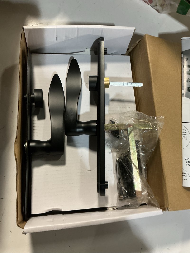 Condition photo showing Good Condition for Flat Slot Storm Door Mortise Lock Body Fits for Older Storm Doors, 2-1/2" Handle PZ, Handle Not Included (Matte Black) Matte Black Mortise Lock