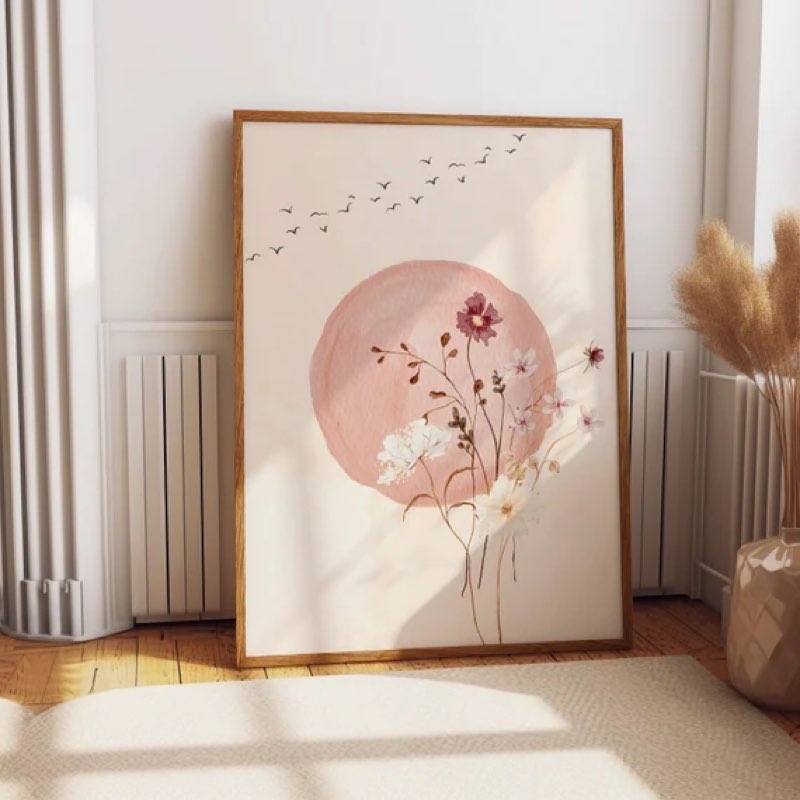 3pc watercolor flower