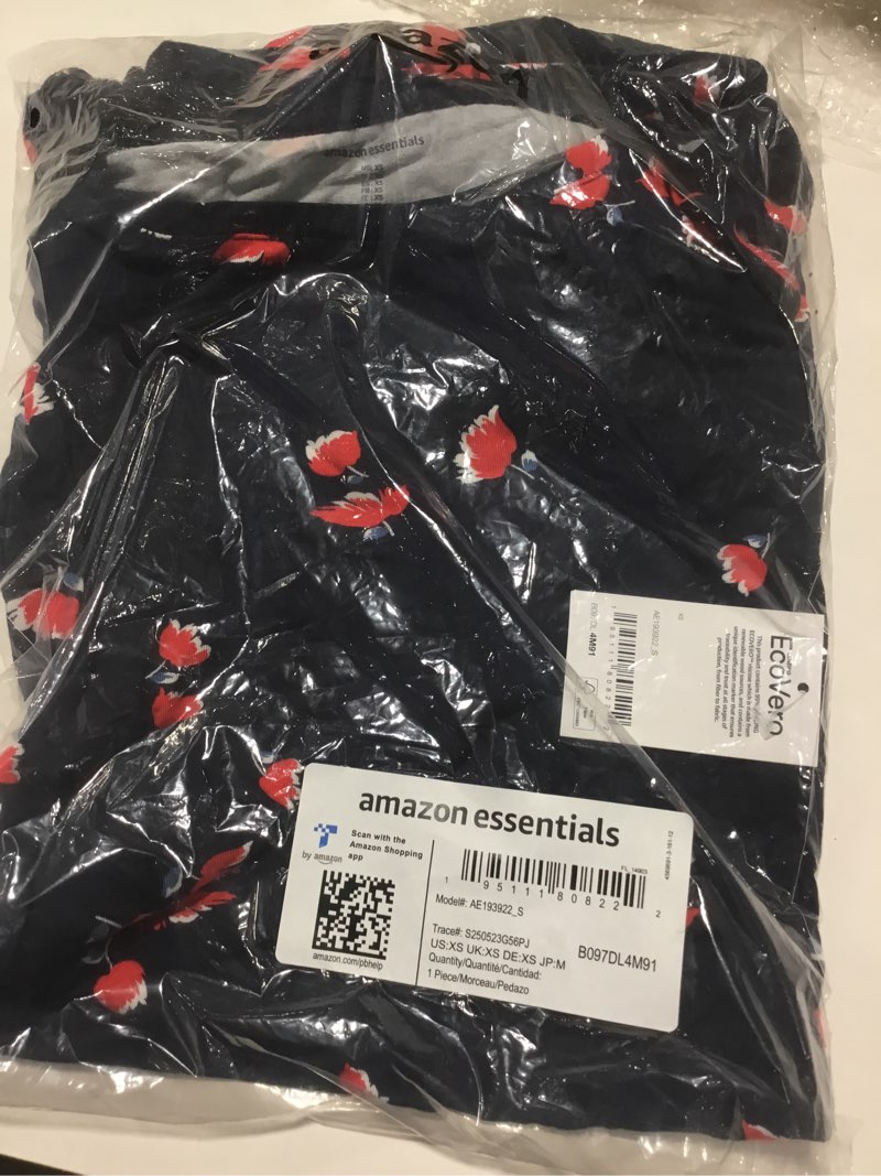 Condition photo showing New/Like New for Amazon Essentials womens Tank Swing Dress (Available in Plus Size) Sustainably Sourced Rayon Blend Navy Tulips X-Small