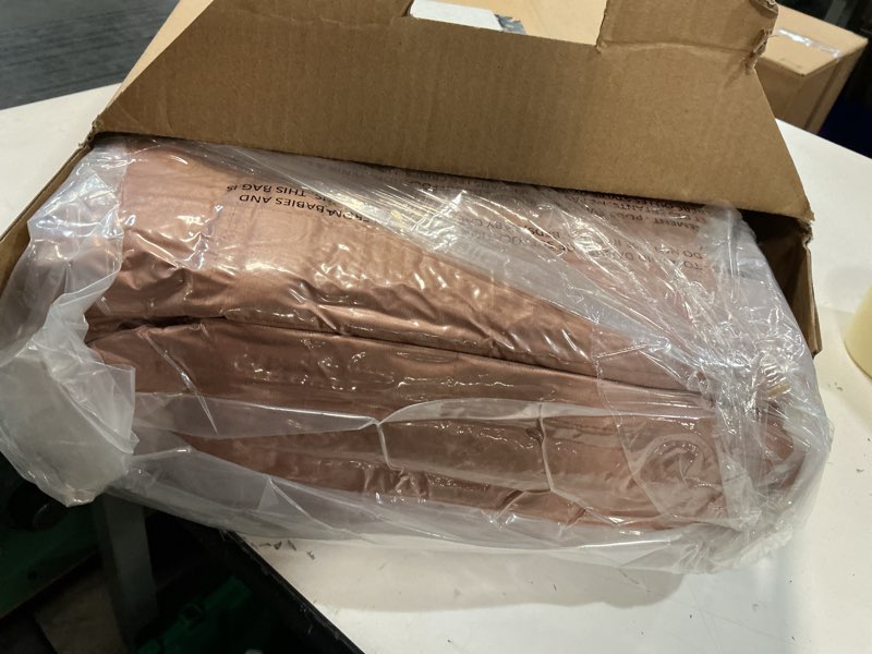 Condition photo showing New/Like New for recyco luxury velvet quilt set king size bedding sets, ultra soft velvet comforter set, lightweight channel box stitch oversized bedspread coverlet for all season, with 2 shams, terracotta fawn king/cal king (108" x 92") terracotta fawn