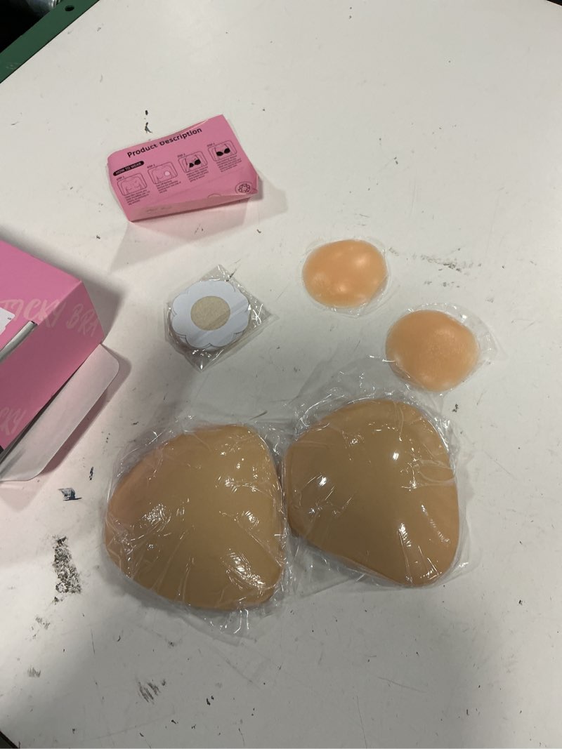 Condition photo showing New/Like New for jitra push up sticky bra pads inserts | double sided adlesive bra nsers / slick on bra for sports bra swimsuit (medium, beige)