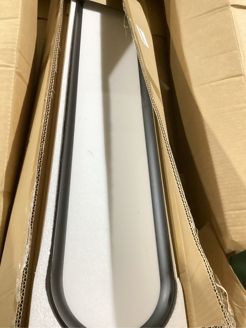 Condition photo showing As Is for adisun modern led ceiling light dimmable linear ceiling light 39.4in semi flush mount long lights with remote control and side lighting for living room kitchen dining room (65w) black-39.4inch 1 pack