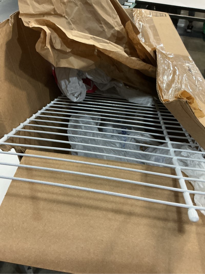 Condition photo showing Good Condition for closetmaid wire shelf kit with hardware, 3 ft. wide, for pantry, closet, laundry, utility storage, white vinyl finish