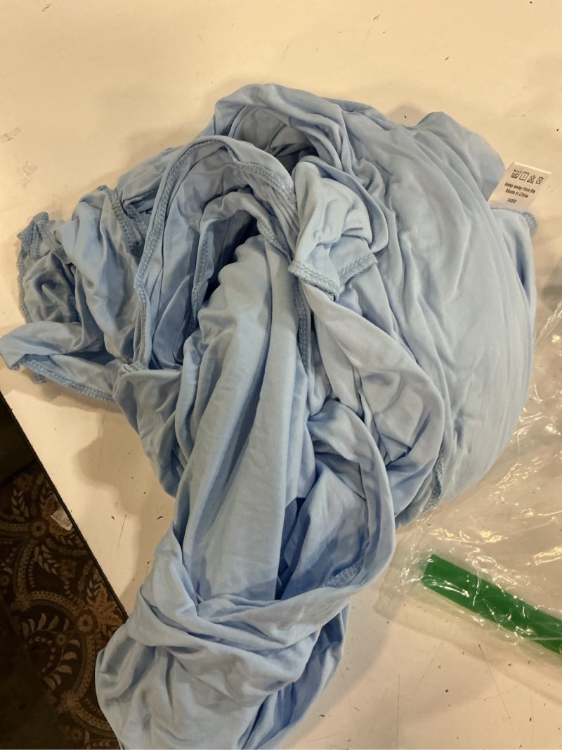 Condition photo showing New/Like New for 8x10ft baby blue backdrop curtains for wedding parties, wrinkle free polyester photography backdrop drapes for baby bridal shower birthday parties stage background stand decorations 4x10ft,2 panels baby blue w4' x h10'(2 panels)