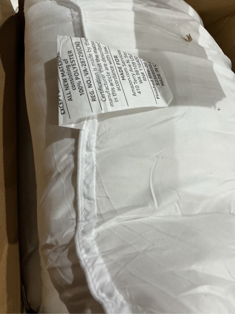 Condition photo showing Good Condition for amazon basics down alternative pillows for stomach and back sleepers, soft density, standard size 26" x 20", white, 2-pack standard (pack of 2) soft pillow