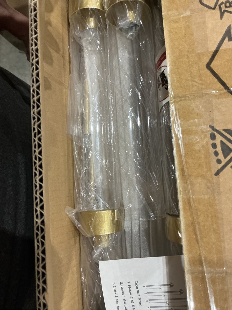 Condition photo showing New/Like New for 4pcs floor candelabra centerpiece for wedding,tall acrylic candelabra 5 arm gold candlestick holders for valentine's day concert reception easter gifts prom entrance decorations candelabros navideños 39”tall 4