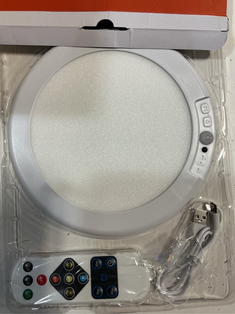 Condition photo showing New/Like New for gotopceed rechargeable motion sensor ceiling light with remote - magnetic wireless ceiling light battery powered for closet shower stairs shed hallway ect 1 pack 3 colour temperatures