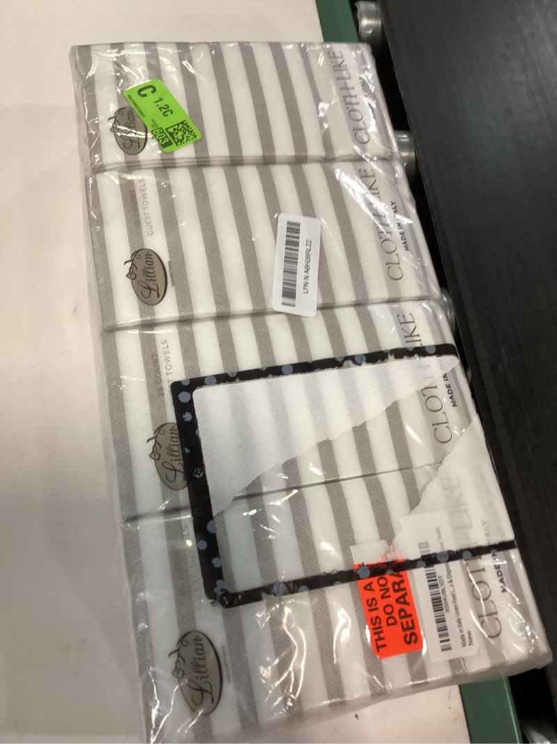 Condition photo showing New/Like New for made in italy linen-feel disposable guest towels - premium airlaid cloth-like bathroom napkins, soft & absorbent luxury hand towels, elegant striped dinner napkins for parties pack of 100 cappuccino