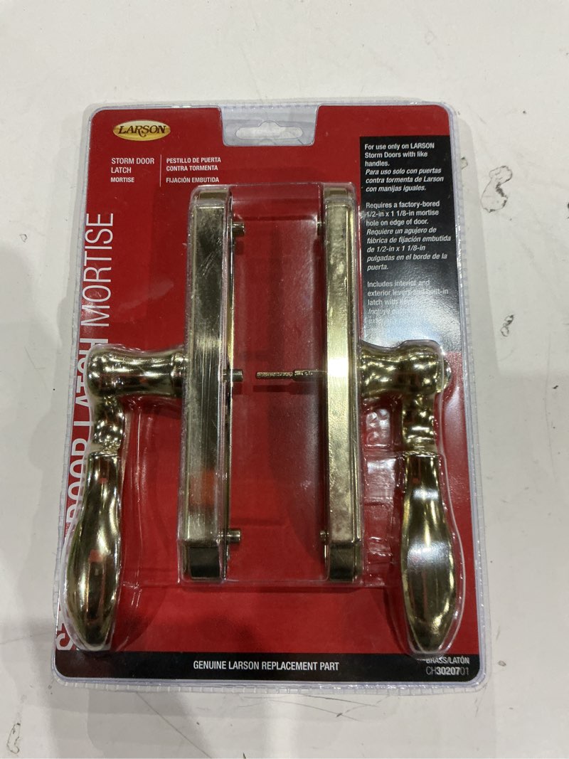 Condition photo showing New/Like New for larson bright brass mortise handle with key for solid core doors