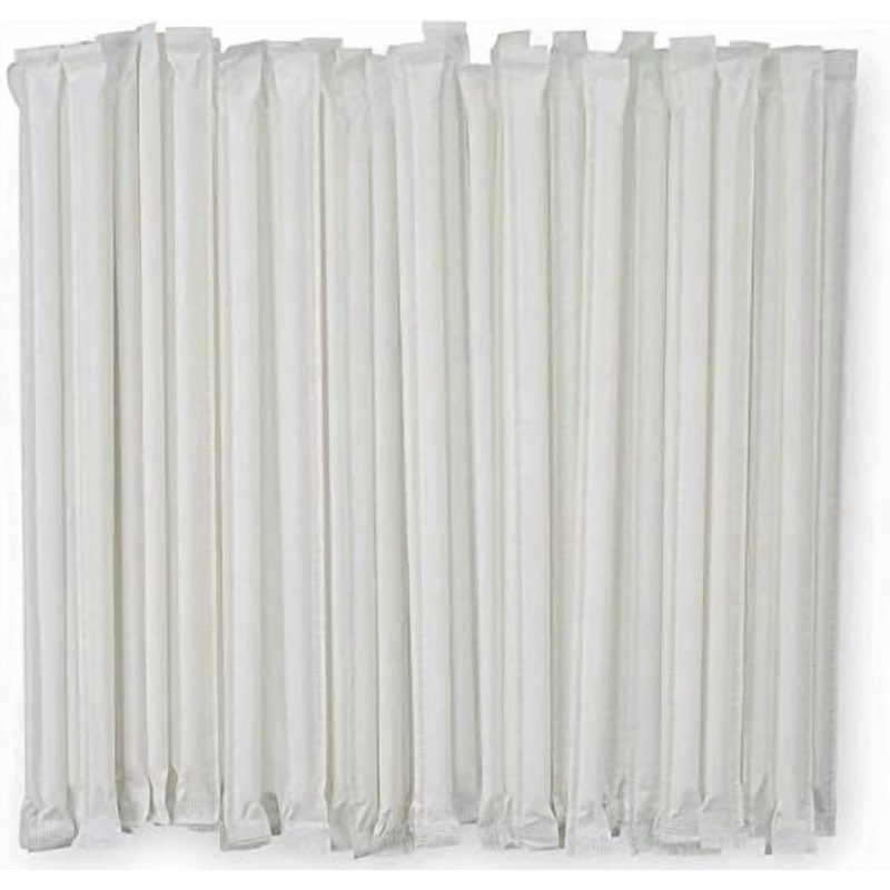 Disposable Plastic Straws 500 Count - 7.75 Inch Individually Wrapped Translucent Drinking Straws - Clear Plastic Straw for Cocktails Coffee Milkshakes Beverages Parties Restaurants  