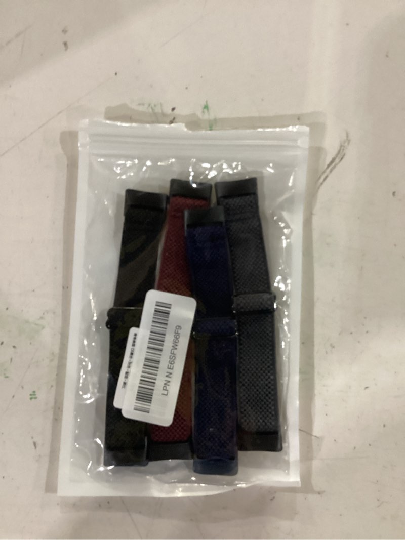 Condition photo showing New/Like New for enkic elastic nylon bands compatible with fitbit charge 6/charge 5 bands, 4 pack soft adjustable stretchy strap breathable sport loop replacement wristband for fitbit charge 5/charge 6 men women black+gray+indigo+burgundy
