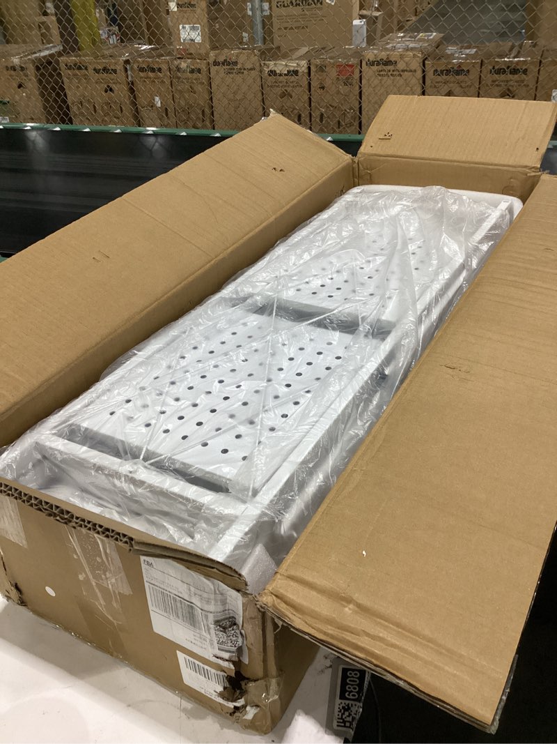 Condition photo showing Good Condition for 6-tier foldable storage shelves with wheels, folding metal shelf unit, folding bookshelf no assembly, collapsible shelves for craft shows for kitchen, bedroom, living room, white white 6 tier
