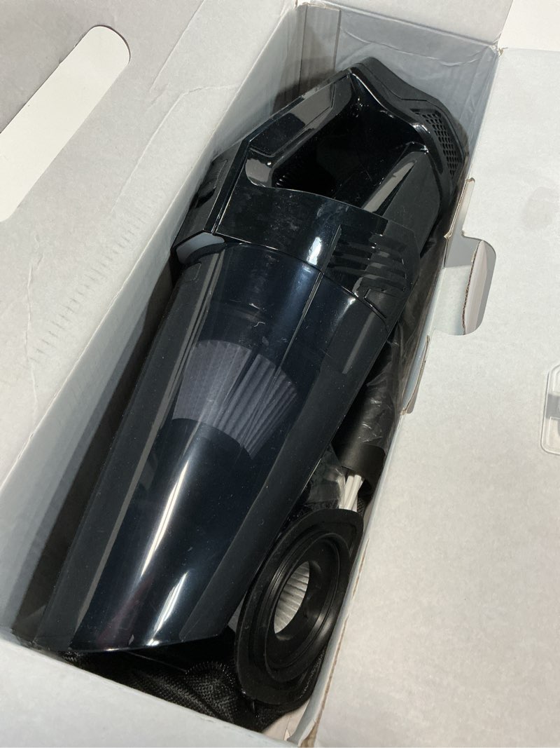 Condition photo showing As Is for blestan handheld vacuum cordless portable car vacuum with led light, high power suction, 3 in 1, lightweight rechargeable hand vacuum, hand held vacuum cleaner for car home office, pet hair, black