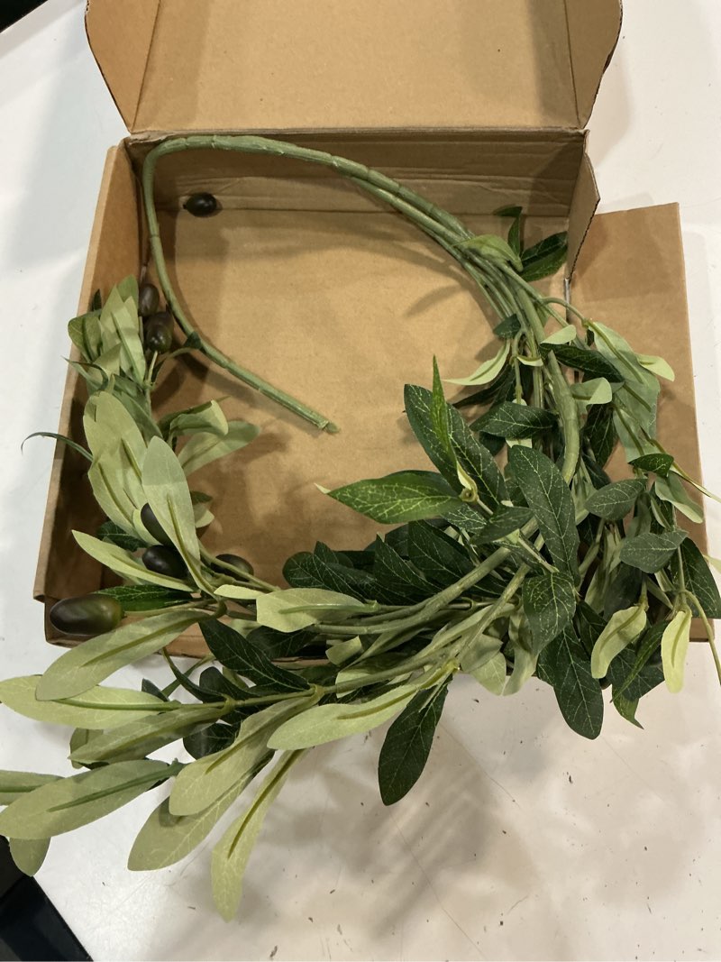 Condition photo showing As Is for mizii artificial vines garland 6 feet fake vine with green leaves realistic greenery garland faux hanging plants greenery decorations for wedding table centerpieces fireplace mantle room decor