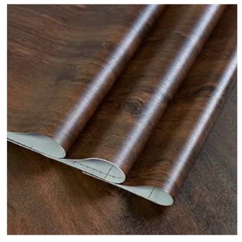 24x354inch Extra Wide Walnut Wood Wallpaper Peel and Stick Dark Brown Walnut Wood Contact Paper Wood Grain Vinyl Wrap Air Guide Slot Design Matte Thickened Self-adhesive Waterproof Wood Wall Sticker