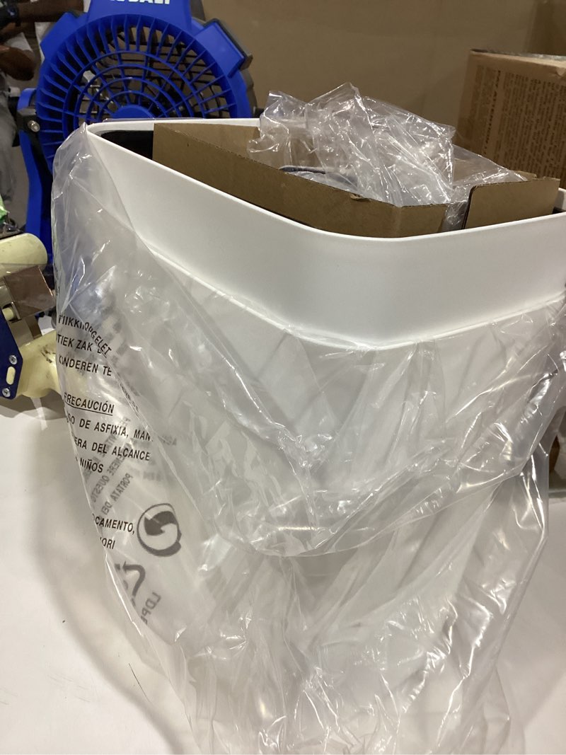Condition photo showing Good Condition for vanpopubs 2 pack 2.7 gal bathroom trash can with lid, automatic trash can small smart garbage can touchless, slim motion sensor waterproof plastic trash bins for bedroom office kitchen toilet white 2.7 gal