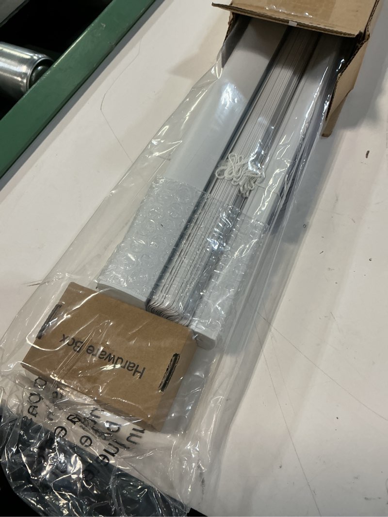 Condition photo showing Good Condition for lazblinds cordless white 1" room darkening vinyl mini blinds, 20" w x 48" h horizontal window blinds for home, cordless shades for indoor windows white 20"w x 48"h