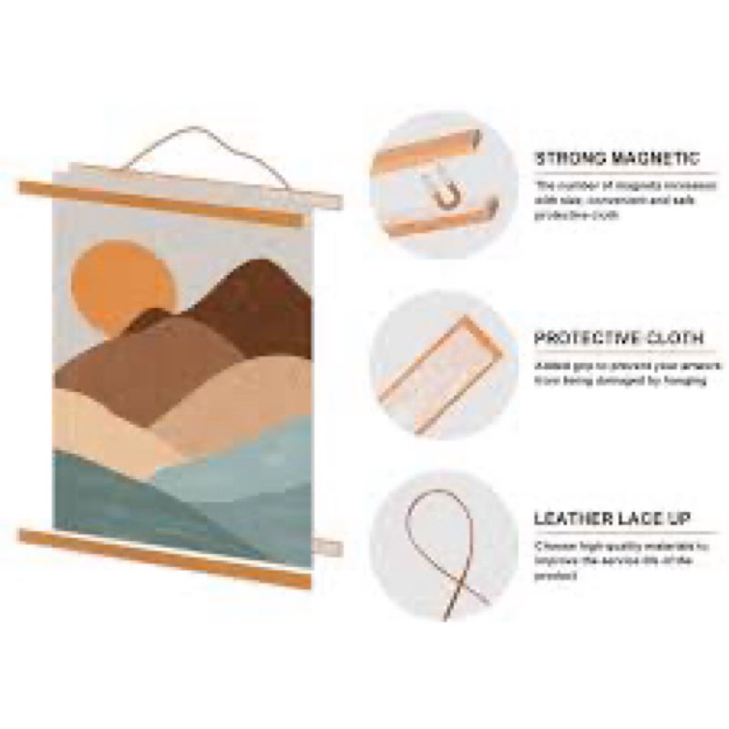 Benjia 33x23 33x24 33x22 Poster Frame, Magnetic Light Wood Wooden Frame Hanger for Photo Picutre Can