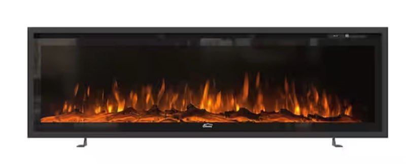 50 in. Classic Built-in or Wall-Mounted Direct Vent Electric Fireplace Insert