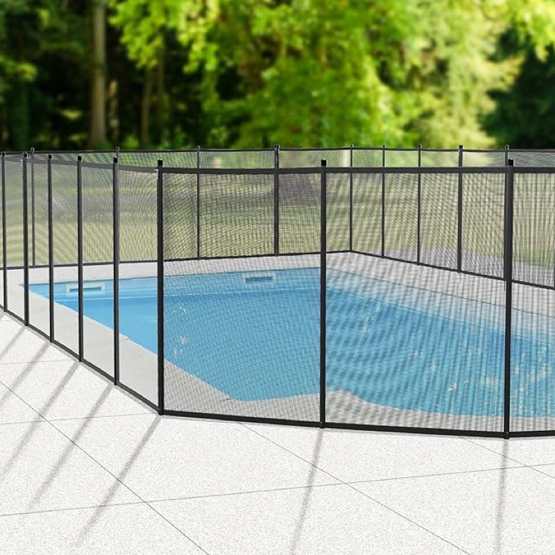 Swimming Pool Fence in one for Ground and Above Pool Safety Fencing, Black (4×12FT