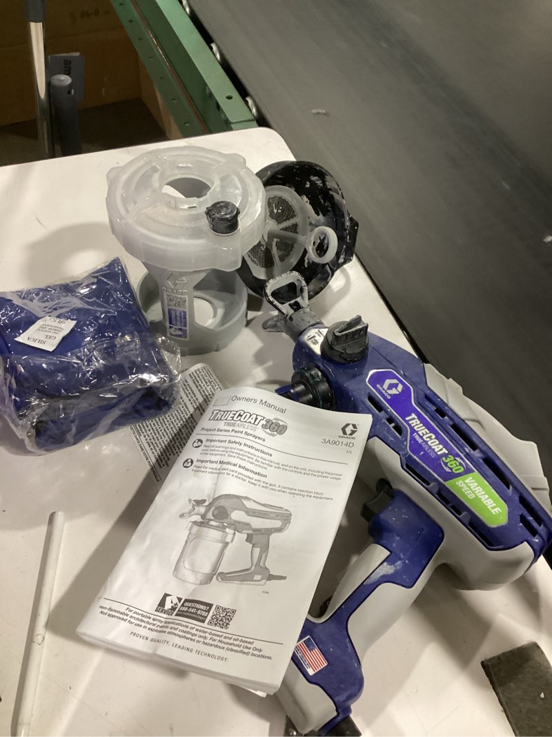 Condition photo showing As Is for graco truecoat 360 2000 psi plastic handheld paint sprayer