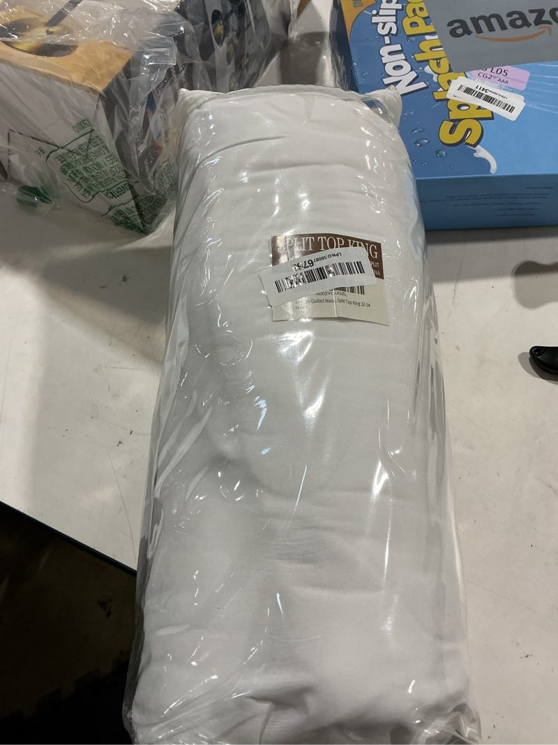 Condition photo showing Good Condition for kingnex waterproof quilted split top king mattress protector pad for adjustable bed with upper flex 32-34 from head soft padded topper noiseless fitted cover split top king (32-34 from head)
