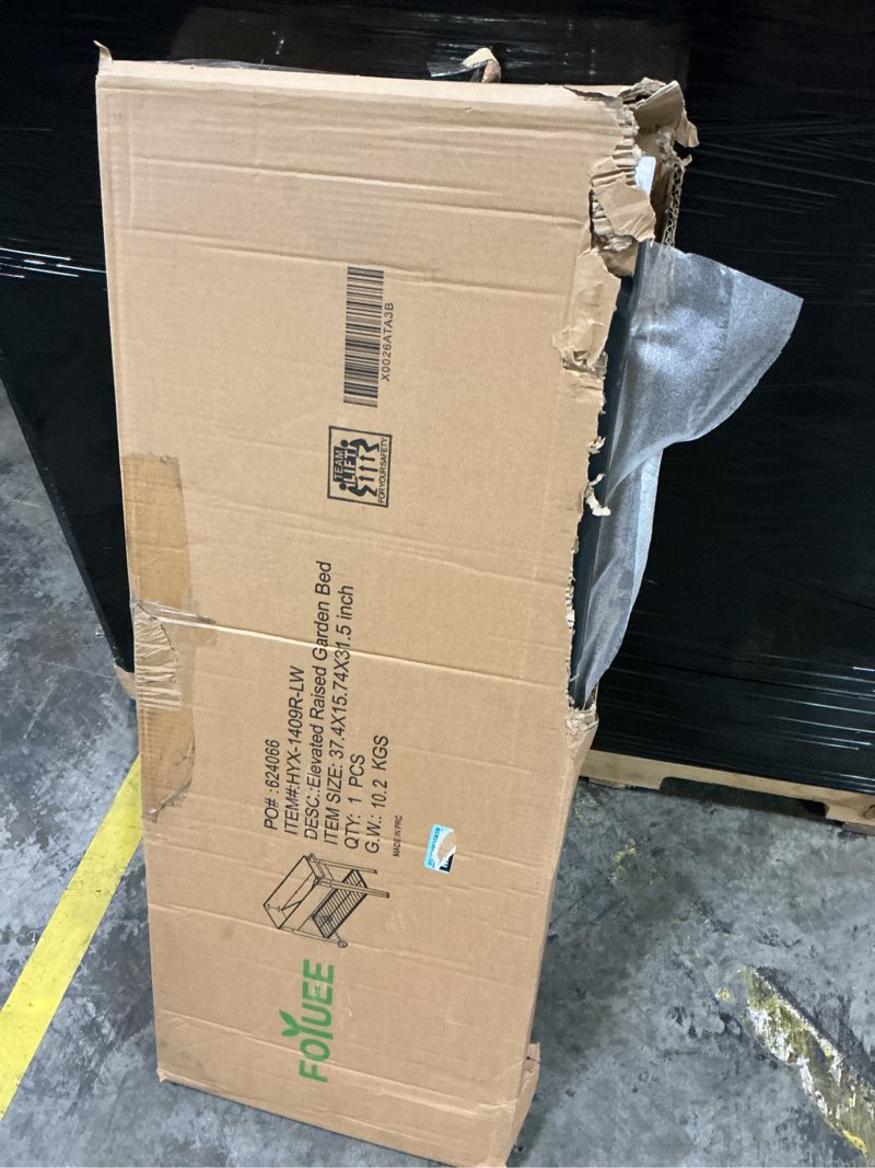 Condition photo showing As Is for 31.5 tall raised garden bed with wheels extra 15.7" w planter box (400 lbs loads) with storage shelf & handleheavy duty metal garden planter for vegetables herbs & flowers patio & balcony 15.7"w ( 1pc )"