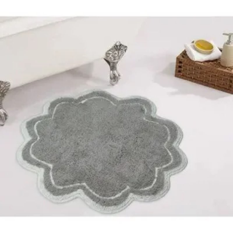 Allure collection 100% cotton machine washable round bath rug 30” Round