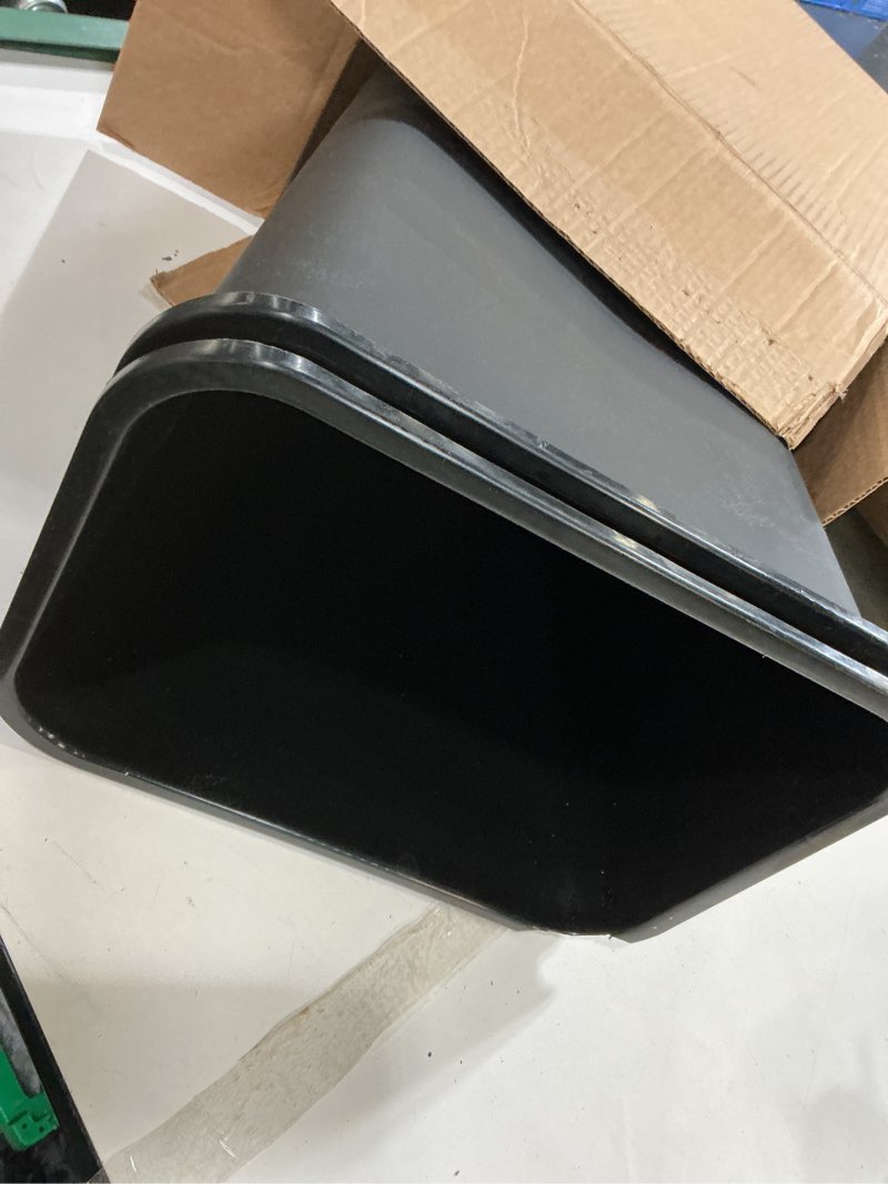 Condition photo showing As Is for amazon basics small trash can, rectangular commercial office wastebasket, 3 gallon (pack of 2), black black 3 gallon (pack of 2)