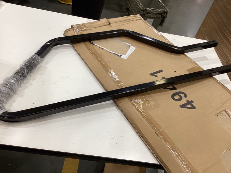 Condition photo showing As Is for myard rvh4x grooved handrail for 4 step above 2nd generation rv entry steps, replacement for morryde stp214-120h recreational vehicle for 4 step handrail (2nd generation)