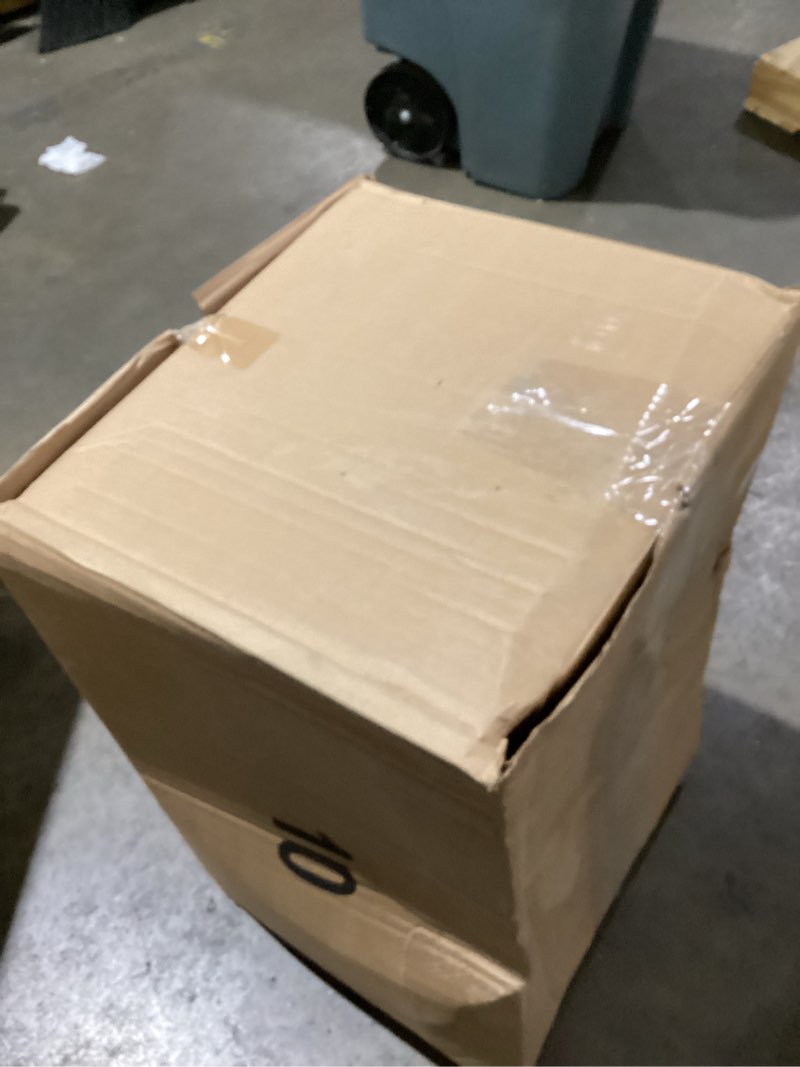 Condition photo showing As Is for iris usa dog food storage container 58 lb, airtight large pet food storage bin with wheels, for dog cat bird chicken food, holds up to 58 lbs, keep fresh, bpa free, made in usa, black 58 lbs smoke