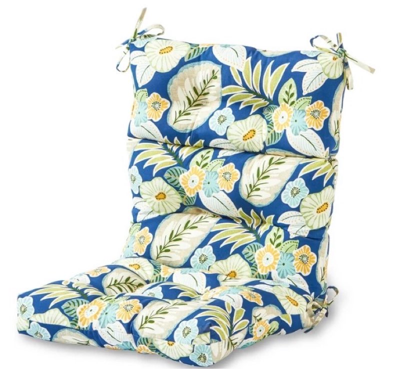 Greendale Home Fashions Marlow Blue Floral 44 x 22 in. Outdoor High Back Chair Cushion