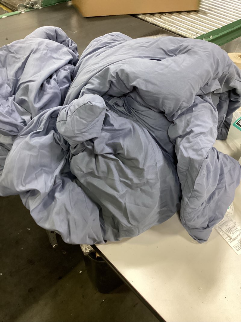 Condition photo showing New/Like New for Litanika Comforters Bluish Grey King Size, 3 Pieces Lightweight Solid Bedding Set & Collections, All Season Fluffy Bed Set (104x90In Comforter & 2 Pillowcases) Slate Blue King