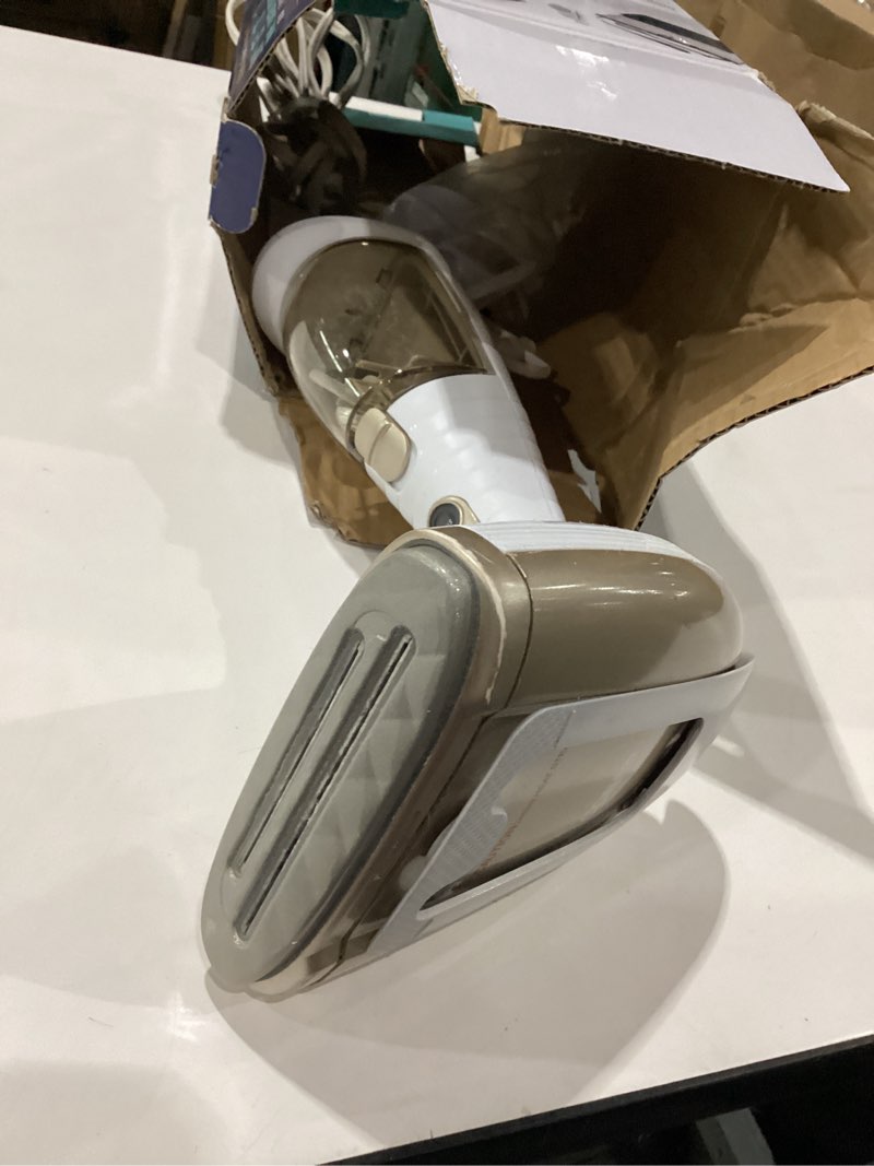 Condition photo showing Good Condition for USED SCRATCHED Conair Handheld Garment Steamer for Clothes, Turbo ExtremeSteam 1875W Fabric Steamer, Portable Handheld Design, Strong Penetrating Steam, White/Champagne