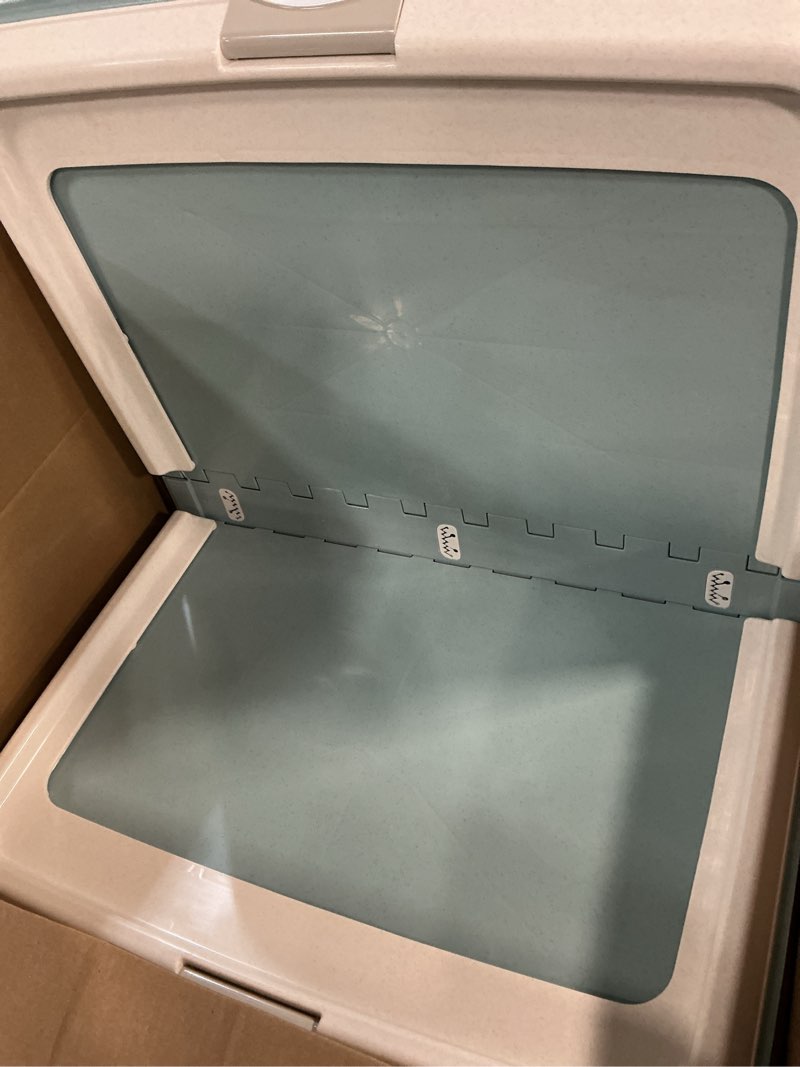 Condition photo showing Good Condition for IRIS USA Pee Pad Holder - for Large Sized Dog and Puppy Pee Pads, Secured Latches, Non-Skid Feet, High Polish Finish for Easy Cleaning, Leak Protection, Fits 28"x34" Pad or Larger, Square, Blue 28" x 34" Blue