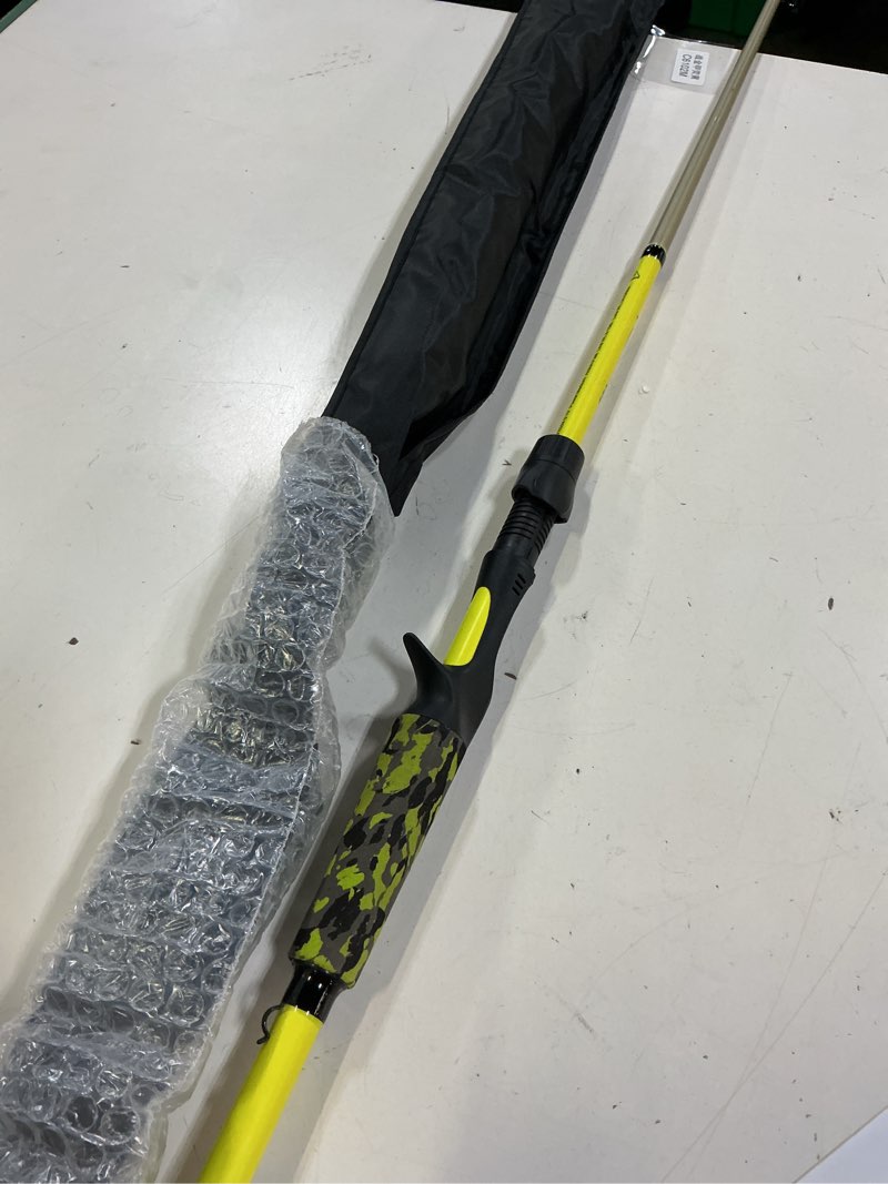 Condition photo showing As Is for sougayilang baitcast & spinning reel and fishing rod combo, im7 graphite 2pc blank rods,eva handle & “s” style hook keeper