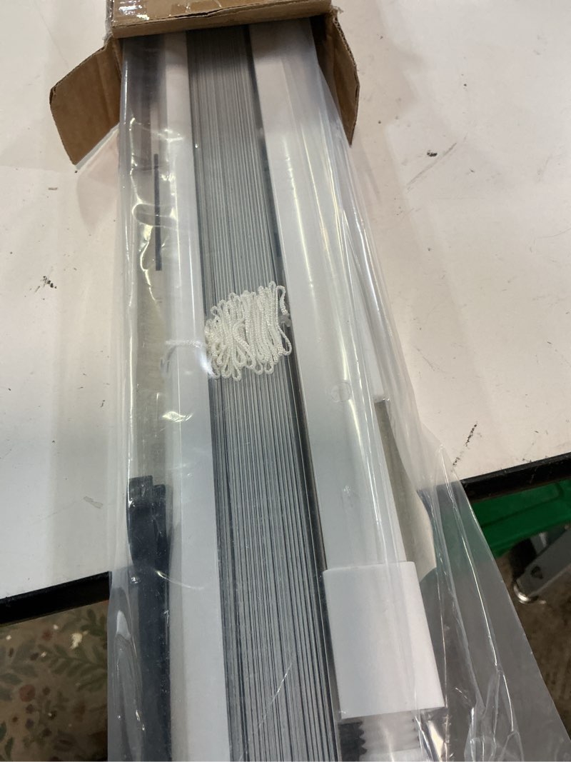 Condition photo showing Good Condition for unishades no drill blinds for windows 1" aluminum cordless mini blinds l-shaped slat 100% privacy, for window size 35.5" w × 64" h - white white 35.5" w × 64" h
