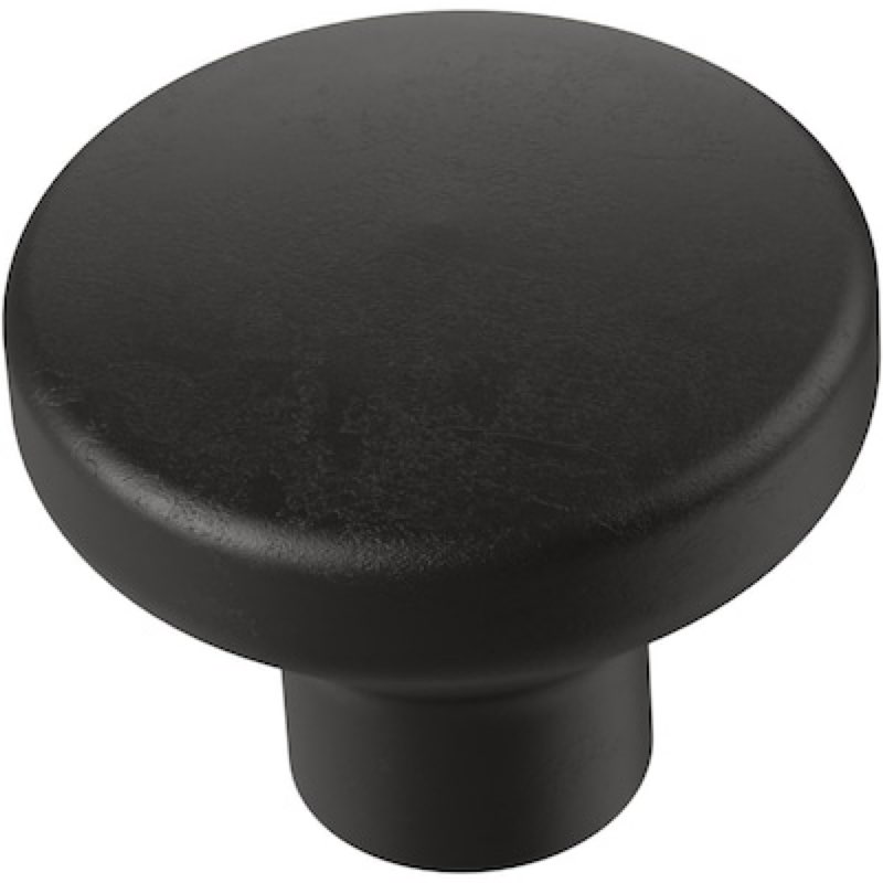 allen + roth Lis 1-1/4-in Matte Black Round Classic Cabinet Knob