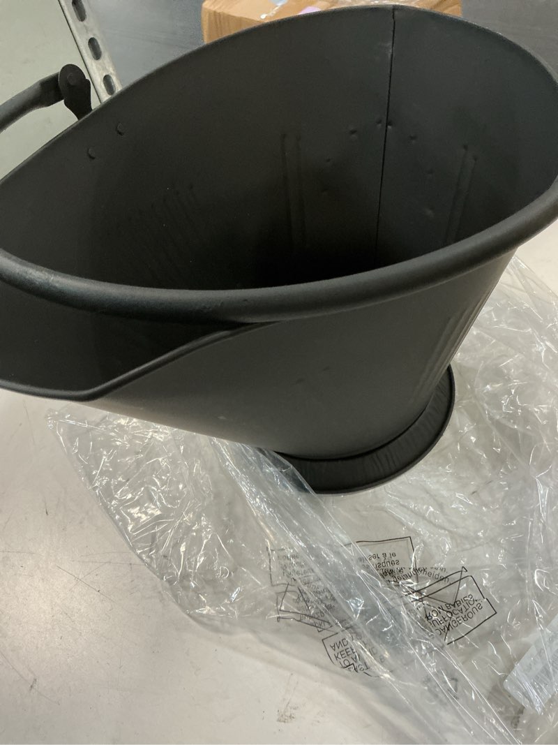 Condition photo showing Good Condition for AMAGABELI GARDEN & HOME XXL 5-Gallon Ash Bucket for Fireplace Metal Coal Bucket Wood Stove Charcoal Bucket Hot Ashes Can Pail Fireside for Fire Pit Firewood Burning Indoor Outdoor Grill Hearth Tools 5gal Ash Bucket