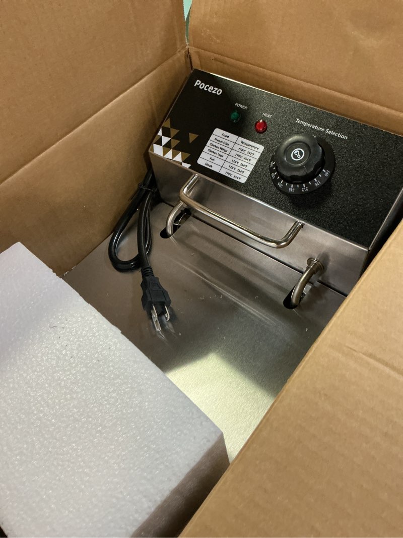 Condition photo showing Good Condition for Electric Deep Fryer 10L/10.5QT Stainless Steel Single Tank Commercial Fryer with Basket, 1700W 110V Countertop Deep Fryer for Home Kitchen and Restaurant Use with Oil Thermometer & Temperature Control 81