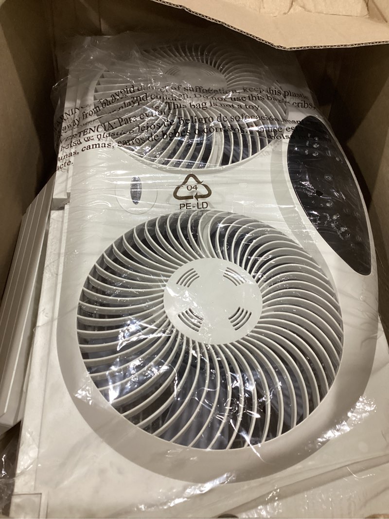 Condition photo showing Good Condition for bionaire digital window fan with remote reversible airflow thermostat light grey dual 8.5" fans electronic control with lcd screen window fan
